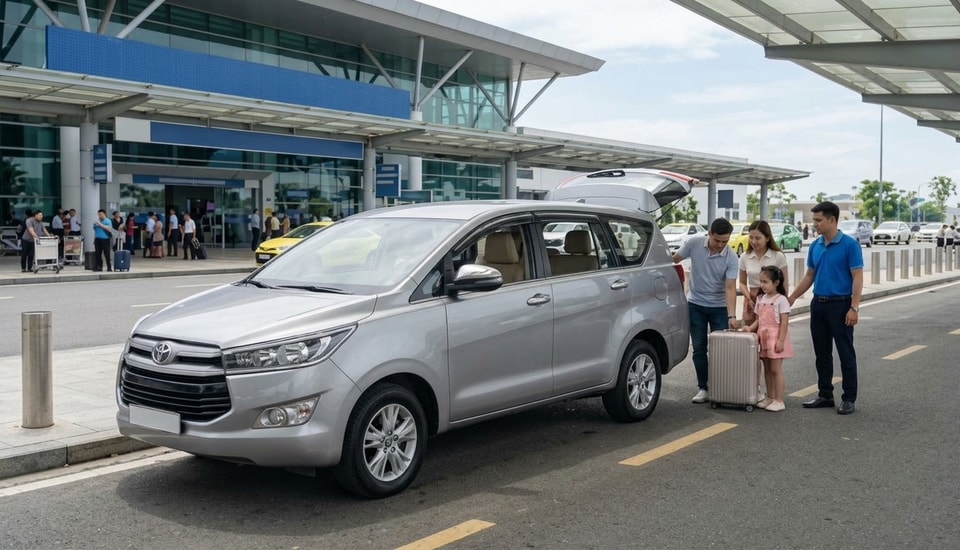 Toyota Innova 7-Seat Family Van at Da Nang Airport curb